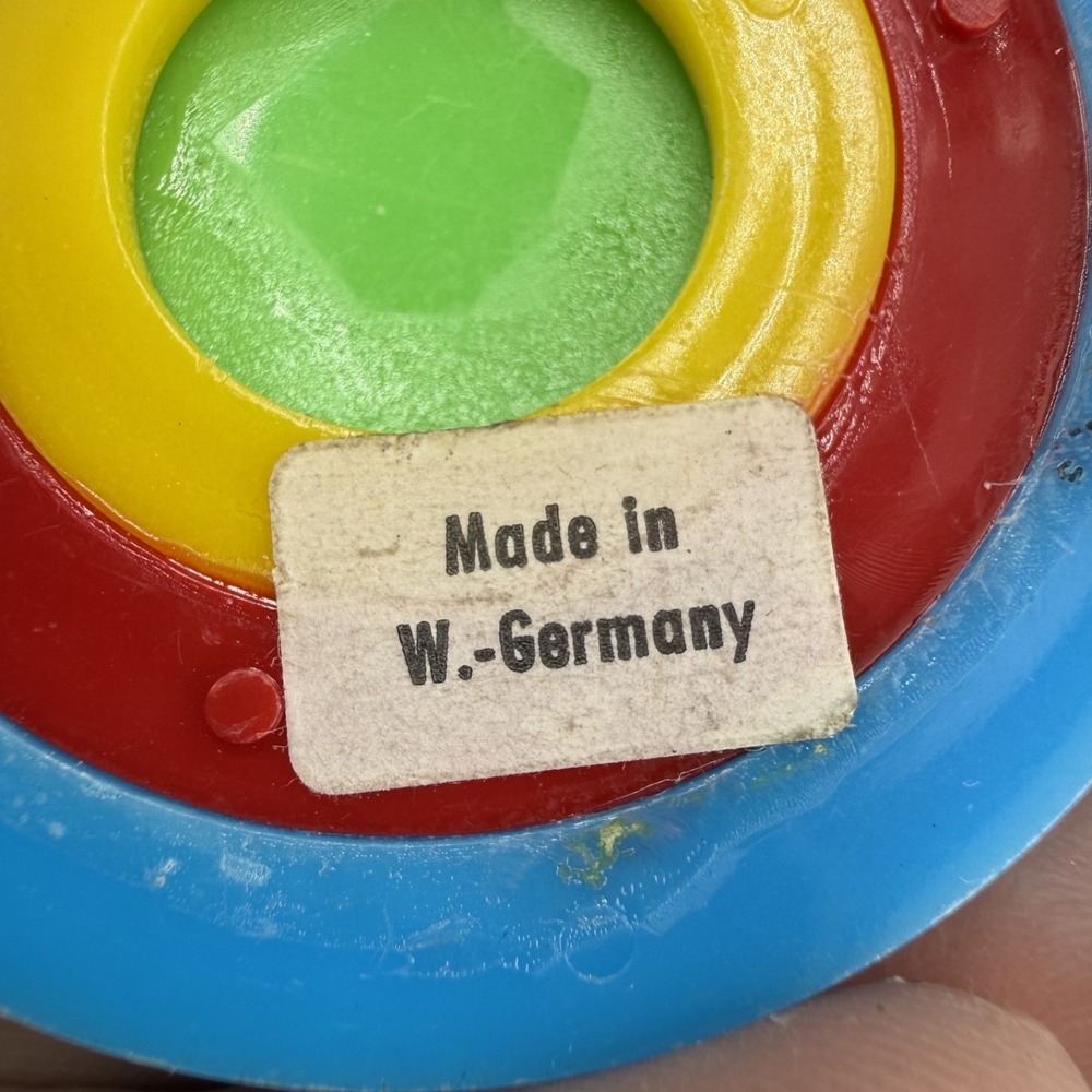 Vintage Retro Brooch‎ Bright Colorful Western Germany Plastic Mod Pop - Picture 4 of 8